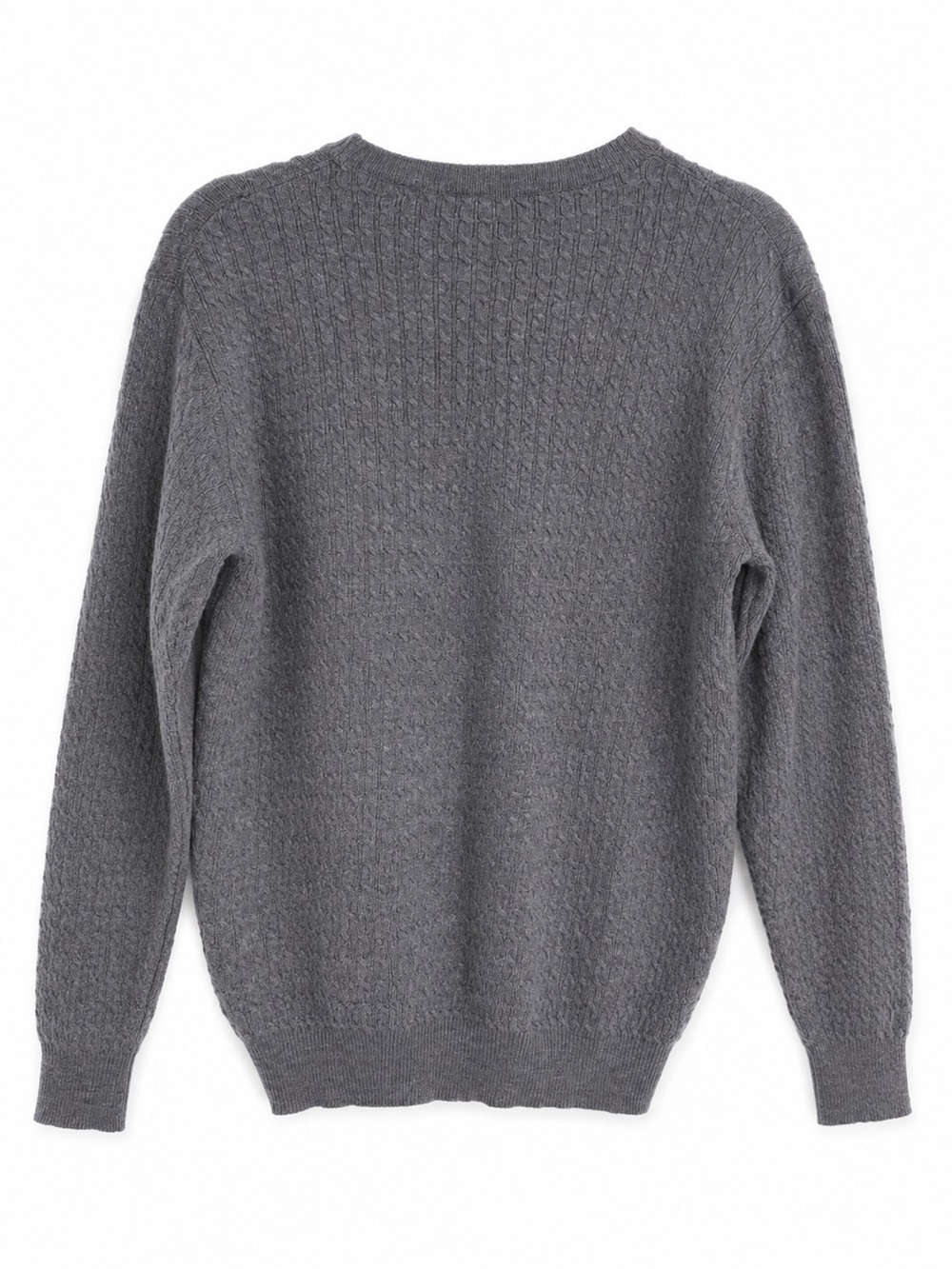 Brandini Women’s XL 100% Wool Cable Knit Gray Sweater Made in Italy - Picture 3 of 9